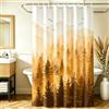 Lerores Tenda da doccia 120 x 200 cm, motivo geometrico autunnale, orlo pesante, antimuffa, impermeabile, lavabile, in poliestere, con 12 occhielli e anelli, per bagno, vasca da bagno