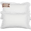SoNiT home decor SONIT - Set 2 Federe Cuscino Letto 50x80 cm in Cotone con Volant, Copricuscini Letto Matrimoniale Morbidi e Traspiranti, Copriguanciale Decorativo Lavabile, Fodera Guanciale per Biancheria da Letto