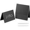 QWORK® 20 Mini Lavagna Nera con 2 Penne, Piccola Lavagnette Cancellabile per Cartellini Prezzi, Matrimoni, Feste, Ristoranti (100 x 75 mm)