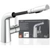EISL COOL NI075COCR, rubinetto bagno lavabo, rubinetto da bagno con doccetta estraibile, miscelatore per lavabo con doccetta, miscelatore lavabo bagno, cromo