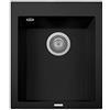 PLADOS Lavello in quarzo da cucina incasso TELMA by Plados serie FLAT vasca singola 41cm - Nero Matt