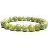 Felicidade Bracciale in crisoprasio limone, pietra semi-preziosa naturale, 8 mm, gioiello rivitalizzante e autentico, energia positiva e armonia, bracciale donna e uomo, idea regalo per litoterapia