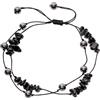 Wizock Strati Terahertz/Tormalina Nera Chips Cavigliere per Donne Gioielli | Cavigliera da donna, regolabile da 21,6 a 25,4 cm, fatta a mano, chip di cristallo, energia positiva, equilibrio, spiaggia
