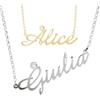 Artlinea, Collana in Argento 925 Sterling, con Nome Personalizzabile, Tutti i Nomi Disponibili, Chiusura a Moschettone, Made in Italy