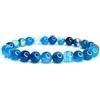 Felicidade Bracciale in agata blu, pietra naturale, perle di dimensioni 8 mm, bracciale unisex gioielli minerali, regalo per donna e uomo, regalo di compleanno elegante e senza tempo, Taglia unica,