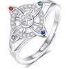 AEONSLOVE Anello Nodo della Strega Regolabile in Argento 925