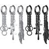 feilok 6 paia Orecchini Studs Acciaio Inox Cartilage Hoops Barbell Ear Piercing per le donne degli uomini