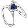 Kiddo Sky Anelli Fidanzamento Argento Sterling 925, Anello Reversibile Personalizzato per Lei con Iniziale Taglio del Cuore Zirconia Cubica Nozze Anelli di Promessa per Lei, Taglia 9-22