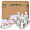 Airwick Air Wick Ricarica per Diffusore Elettrico di Oli Essenziali, 3 Ricariche, Fragranza Lino e Orchidea Bianca, 3x19ml