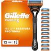 Gillette Fusion5 Rasoio Barba, 1 Rasoio Gillette + 12 Lametta di Ricambio, con Striscia Lubrificante per una Morbida Scorrevolezza e 5 Lame per una Rasatura Profonda e Duratura