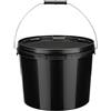 Garronda Secchio di plastica con Coperchio 10 L per la conservazione di Prodotti Alimentari e chimici Contenitore Plastica con Coperchio GD-0115 Nero 10 Pezzi