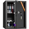 WASJOYE Cassaforte con Chiave, Cassaforte a Muro con Serratura 2 Chiaves (45×35×31cm), Cassetta di Sicurezza da Pavimento, Casa/Ufficio Casseforti da Armadio per Soldi Telefono Medicina Passaporto,49L