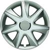Albrecht Auto-Zubehör Albrecht Copricerchi 15 pollici grigio/argento neri per cerchioni in acciaio - Borchie pollici Run in plastica di alta qualità con rivestimento a strati - Made in EU
