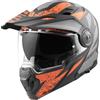 Bogotto FG-102 Safari Casco da enduro in fibra di vetro, nero opaco/grigio/arancione, L