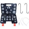 CCLIFE 13 Pezzi Set di Ripristino Pistone del Freno Arretratore Pistoncini Freni Pistoni Resetter Kit Universale Regolazione Pistoni Freni (22 pezzi + 2 ganci per pinza freno e tubo.)