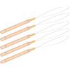 HEEPDD Kit 5 Aghi per Extension Capelli Manico in Faggio Antiscivolo, Aghi a Gancio per Tufting Tappeti, 5 Dimensioni 6 8 10 12 14 cm, 0 Ruggine, per Cucire Parrucche Micro-Treccia e Fissaggio Extension