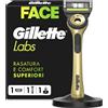 Gillette Labs con Barra Integrata Rasoio Barba Manuale 1 Manico 1 Lamette di Ricambio con