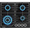 Topwish Piano cottura 4 fuochi gas, con bianco manopole illuminate, 8000W