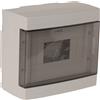 FAEG Centralino da parete 8 moduli grigio RAL 7035 con portello trasparente fumè 210x180x100mm IP40 FAEG - FG14408