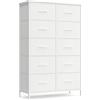 SONGMICS Cassettiera 10 Cassetti, in Acciaio | per Camera da Letto, Armadio, Corridoio e Soggiorno, Stile Moderno, Grigio Ardesia BELLAH Collezione, LGS125WH01