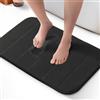 KEPLIN Tappetino da bagno in memory foam, ultra morbido, altamente assorbente, antiscivolo, lavabile in lavatrice, comfort di lusso per pavimenti di casa e bagno (nero, 40 x 60 cm)