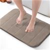 KEPLIN Tappetino da bagno in memory foam, ultra morbido, altamente assorbente, antiscivolo, lavabile in lavatrice, comfort di lusso per pavimenti di casa e bagno (grigio chiaro, 40 x 60 cm)