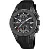 LOTUS Orologio Uomo Analogico in Acciaio Inossidabile e Gomma Nero | Movimento al Quarzo, Cronografo, Calendario, Vetro Minerale ad Alta Resistenza, Impermeabile 10 ATM 18943/6 Vortex