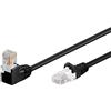Goobay 94171 Cavo ethernet CAT 5e con angolo a 90 gradi, Cavo di rete U/UTP, nero, miscela di rame CCA, 1x connettori RJ45 a 90° (8P8C), 1 metro