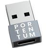PORTENTUM adattatore USB c USB a - USB C Femmina a USB Maschio, Velocità 2.0, 480 MB, corpo premium in zinco ad alta resistenza al calore - adattatore USB a Tipo C di soli 4 grammi, GRIGIO
