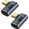 Generic Adattatore USB C maschio a femmina (2 pezzi), adattatore USB C a 90 gradi angolato adattatore tipo C connettore di trasferimento dati compatibile per Samsung, MacBook e altri dispositivi USB-C