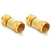 conecto connettore F, accoppiamento F, spina F a spina F, adattatore per prolunga cavo antenna/cavo coassiale, placcato oro, set di 2