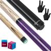 Kmise Break Jump Stecca da biliardo, per pause esplosive e salti senza sforzo, stecca da biliardo con punta Pro Breaking da 14 mm, include gesso da biliardo e guanto (708,7 g, viola)