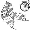 SECFOU Rete Elastica di Protezione per Raggi Bicicletta Posteriore in Plastico Argento Struttura Robusta, per Genitori e Ciclisti Premurosi alla Sicurezza