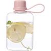 Goutdori Bottiglia d'Acqua Quadrata da 240 ml, Trasparente, Piatta, a Prova di perdite, Mini Borraccia in plastica con Manico, Ideale per Viaggi, Palestra e Uso Quotidiano.