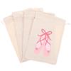 Abaodam 4 Pezzi Borsa per Scarpe da Danza in Lino Design Leggero e Spazioso, Sacchetto Artistico a Tema Balletto per Studentesse, per Prove Quotidiane e Spettacoli