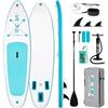 FunWater Tavola gonfiabile per stand up paddle, per adulti, con pagaia, zaino, 3 pinne, pompa e guinzaglio, adatta per principianti (azzurro)
