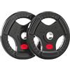 SPORTNOW Set di Dischi Pesi 2x2.5 kg con Foro da 5 cm per Bilancieri Nero