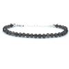 Eloboe essence Bracciale Donna Quarzo Fumé pietre naturali semipreziose 4 mm di spessore catena argento regolabile da 16cm a 19cm.