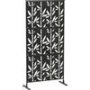 Outsunny Pannello frangivista decorativo esterno Claustra decorativo giardino 3 pannelli motivo bambù metallo 92x40x192cm Nero | Aosom Italy