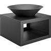 Outsunny Braciere rotondo Ø59 cm con ripiano portalegna e attizzatoio, nero | Aosom Italy