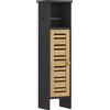 HOMCOM Mobile da bagno in bambù a 3 livelli con portarotolo, 78 cm, nero | Aosom Italy