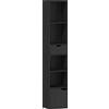 HOMCOM Libreria a 6 ripiani con cassetto e ripiano regolabile, 30x24x158 cm, nero | Aosom Italy