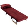 HOMCOM Poltrona Letto Imbottita 3 in 1 con Schienale Reclinabile in 5 Posizioni e Cuscino, 63x73x81 cm, Rosso Vino | Aosom Italy