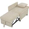 HOMCOM Poltrona letto 4 in 1 in ciniglia con schienale regolabile, beige | Aosom Italy