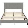 HOMCOM Struttura letto matrimoniale in tessuto 140x190 cm con testiera regolabile, grigio | Aosom Italy