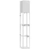 HOMCOM Lampada da terra con 3 ripiani, porte USB e interruttore a pedale, bianco | Aosom Italy