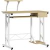 HOMCOM Scrivania per computer con vassoio tastiera e cassetto 90x50x100 cm, rovere | Aosom Italy