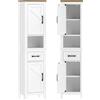 HOMCOM Armadio bagno alto e stretto con cassetto e ripiani regolabili, bianco | Aosom Italy