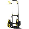DURHAND Carrello per scale pieghevole 120 kg con 6 ruote e corde telescopiche, giallo | Aosom Italy