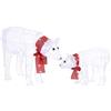 Outsunny Set 2 orsi polari natalizi con 140 LED bianchi, timer e uso interno/esterno | Aosom Italy